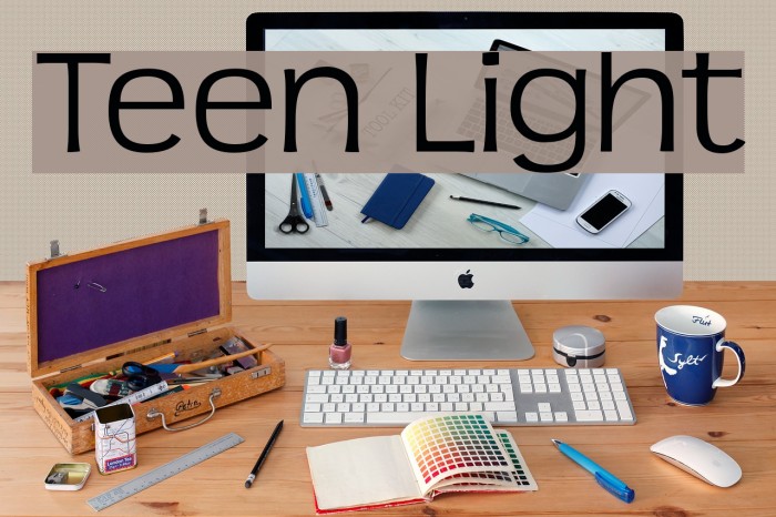 Teen Light Font examples
