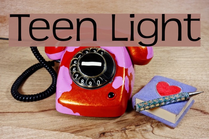Teen Light Font examples