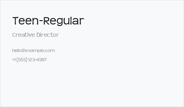 Teen-Regular Business Card