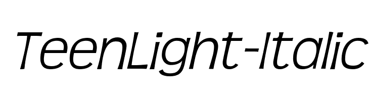 TeenLight-Italic Font