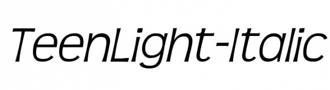 TeenLight-Italic  Fuentes Gratis Descargar