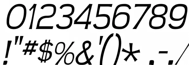 TeenLight-Italic Font OTHER CHARS