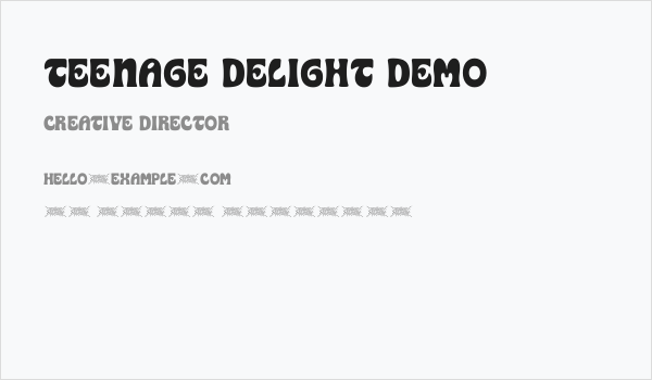Teenage Delight Demo Business Card