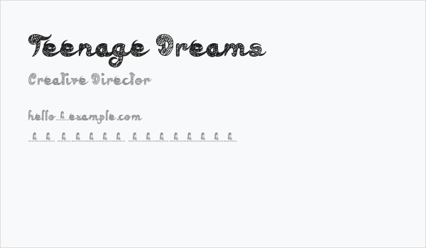 Teenage Dreams Business Card
