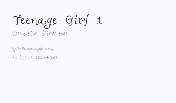 Teenage Girl 1 Business Card