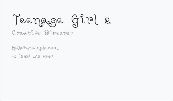 Teenage Girl 2 Business Card