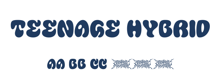 Teenage Hybrid Font Preview