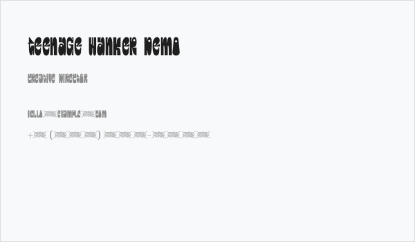 Teenage Wanker Demo Business Card