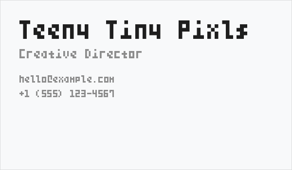 Teeny Tiny Pixls Business Card