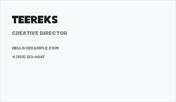 Teereks Business Card