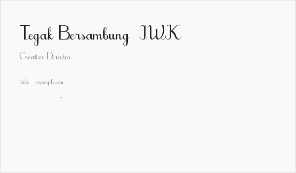 Tegak Bersambung_IWK Business Card