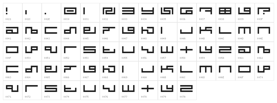 Tegma Regular Character Map
