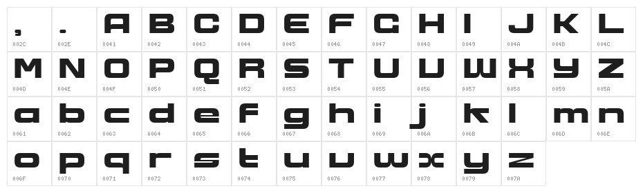 Teislow DEMO Regular Character Map