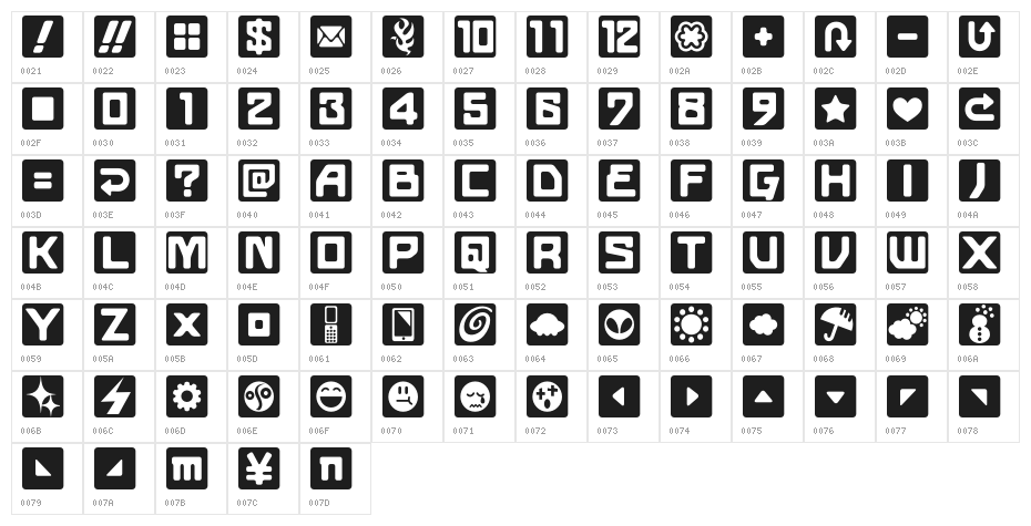 TeitokusonSymbols Character Map