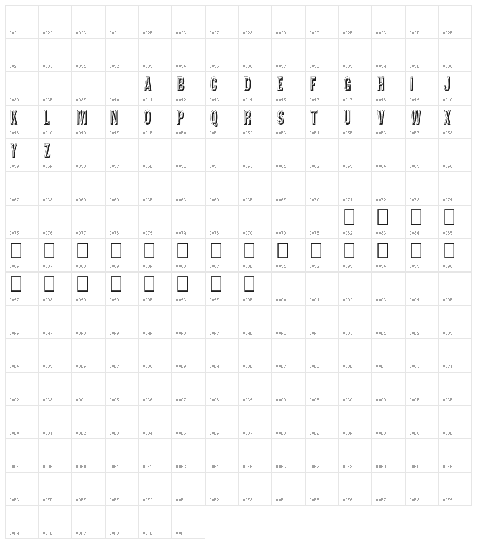 Tejaratchi Cn Character Map