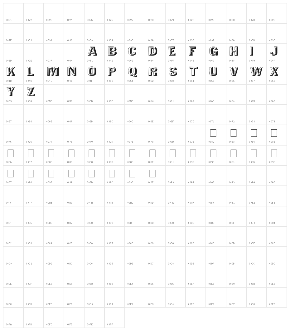 Tejaratchi Ex Lefti Character Map