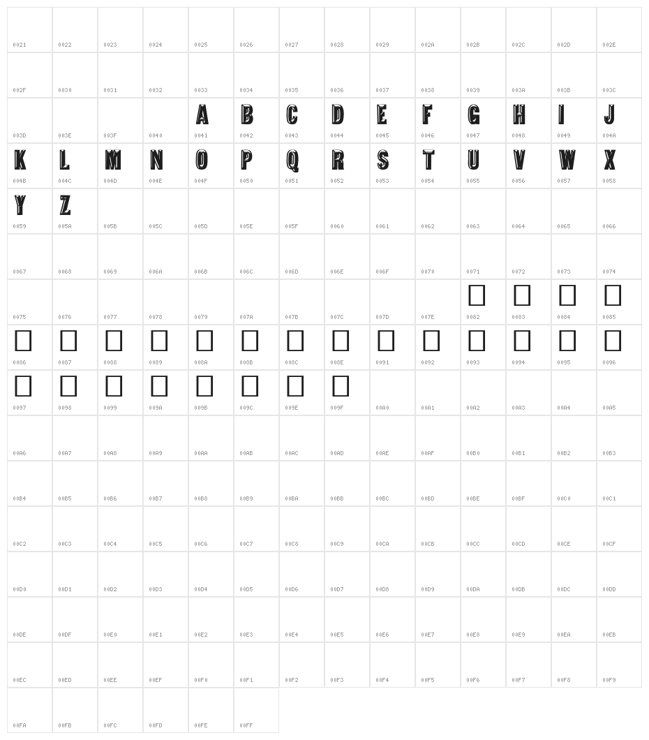 Tejaratchi Th Bold Character Map