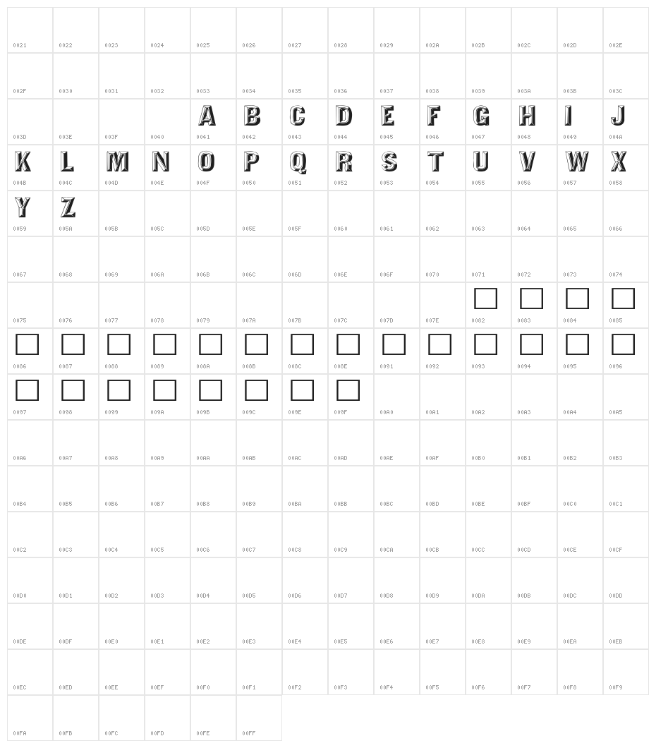 Tejaratchi Wd Character Map