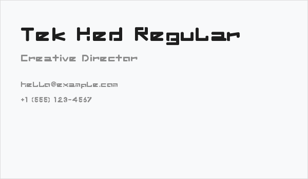 Tek Hed Regular Business Card