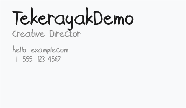 TekerayakDemo Business Card