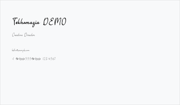 Tekhomazia DEMO Business Card