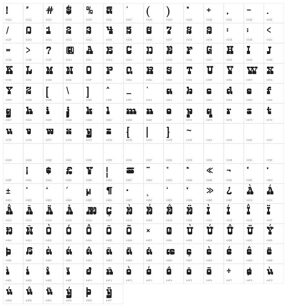 Tekila DEMO Regular Character Map