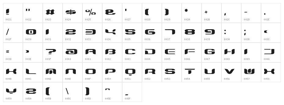 TeknikohlRemix01  Normal Character Map