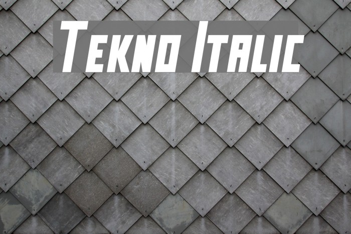 Tekno Italic Font examples