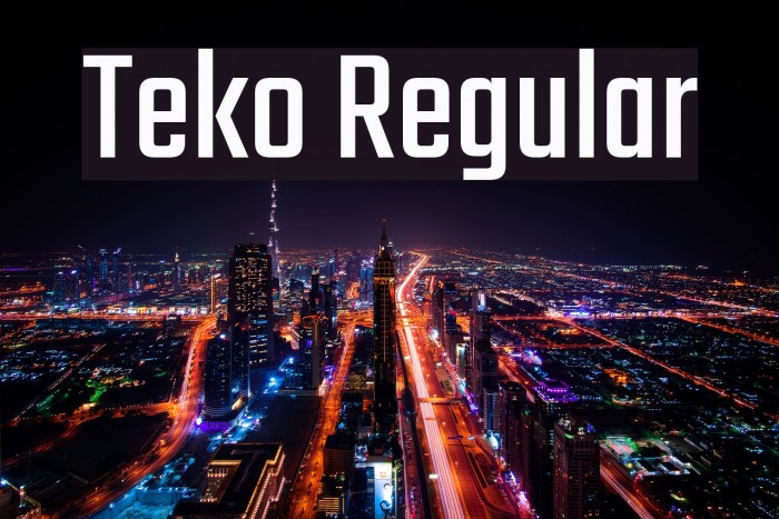 Teko Regular Font examples