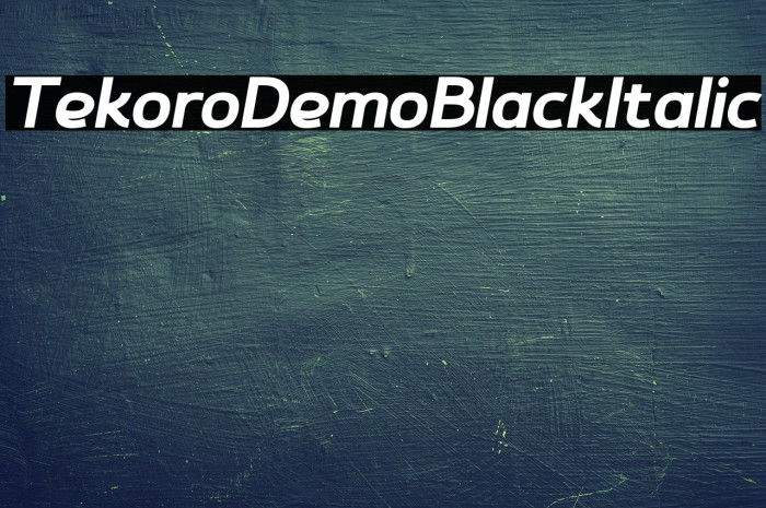 Tekoro Demo Black Italic Example 2