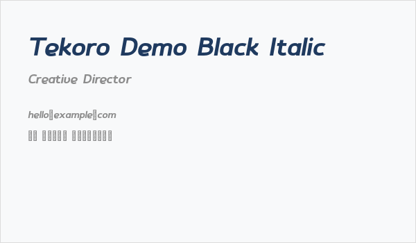 Tekoro Demo Black Italic Business Card