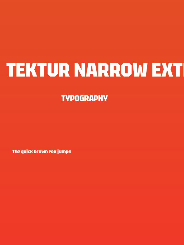 Tektur Narrow ExtraBold Poster