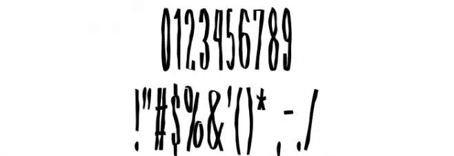 Tele Brush Rough Font OTHER CHARS