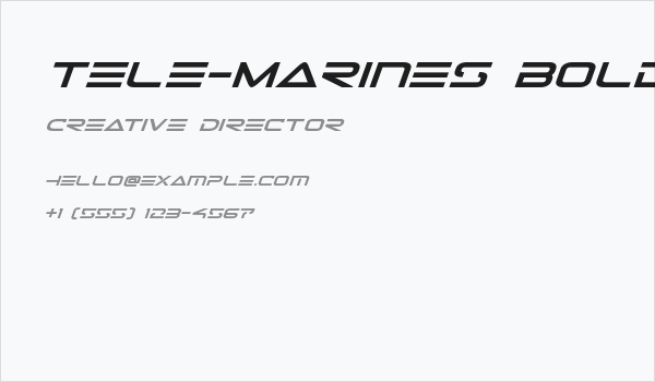 Tele-Marines Bold Expanded Italic Business Card