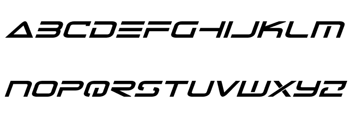 Tele-Marines Bold Expanded Italic Font LOWERCASE