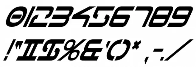 Tele-Marines Cond Bold Italic Font OTHER CHARS