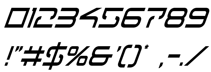 Tele-Marines Condensed Italic Font OTHER CHARS