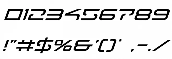 Tele-Marines Expanded Italic Font OTHER CHARS