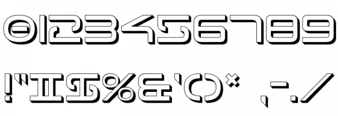 Tele-Marines Shadow Font OTHER CHARS