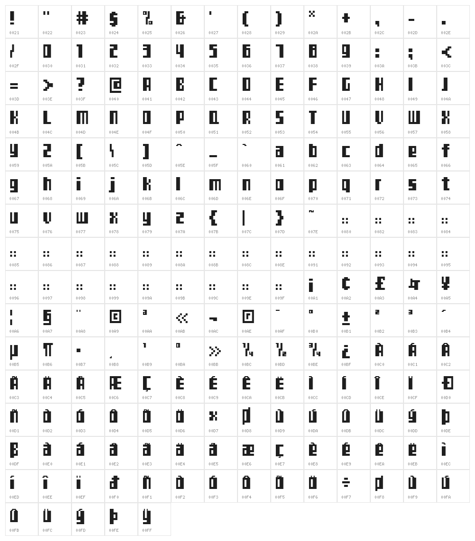 TeleTekst Character Map