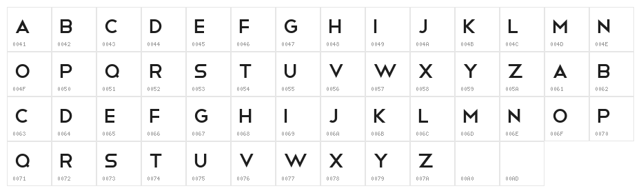 Telegrafico Character Map