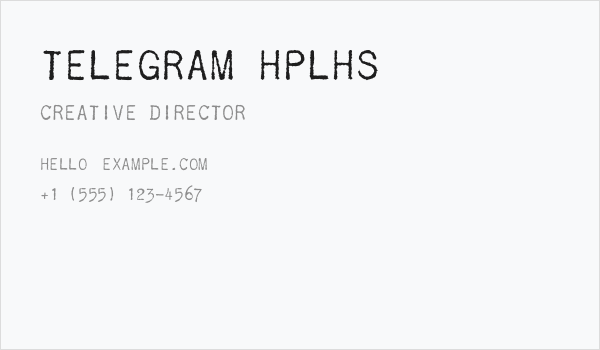 Telegram HPLHS Business Card