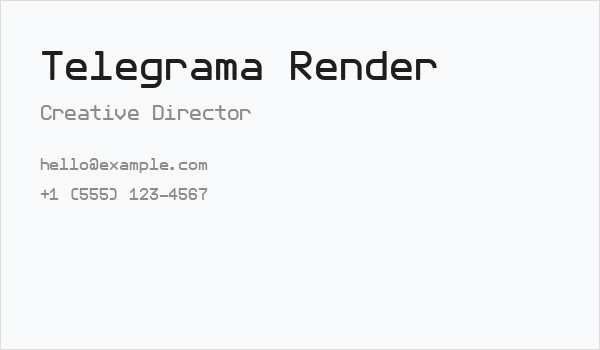 Telegrama Render Business Card