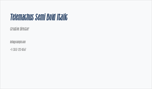 Telemachus Semi Bold Italic Business Card