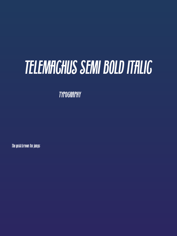 Telemachus Semi Bold Italic Poster