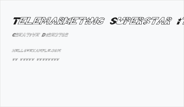 Telemarketing Superstar Italic Business Card