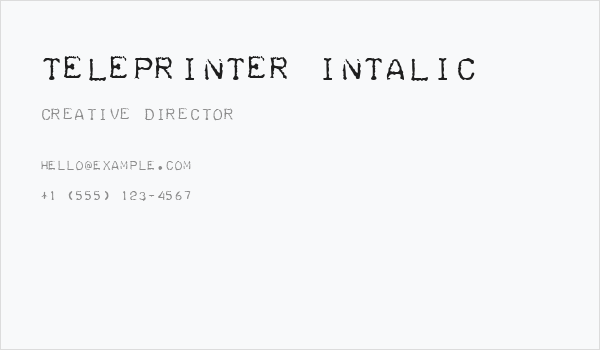 Teleprinter Intalic Business Card