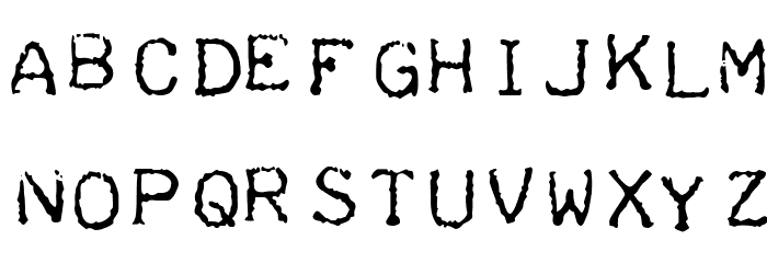 Teleprinter Intalic Font LOWERCASE