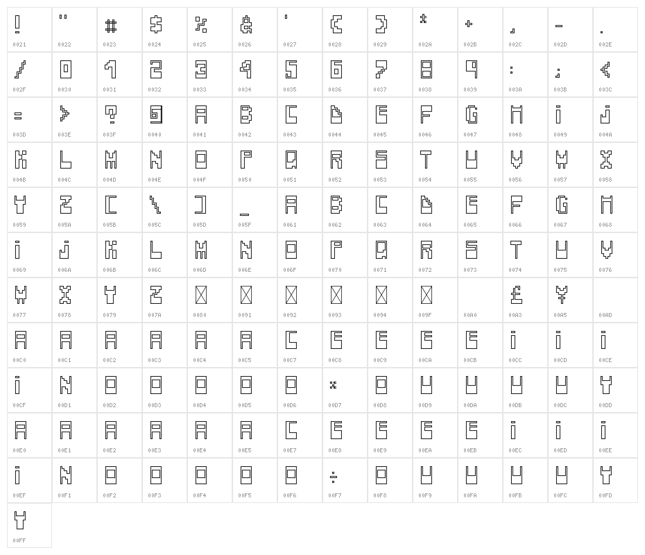 Televideo Reverse Character Map