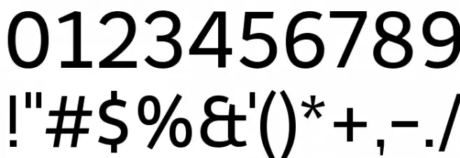 Telex Regular Font OTHER CHARS